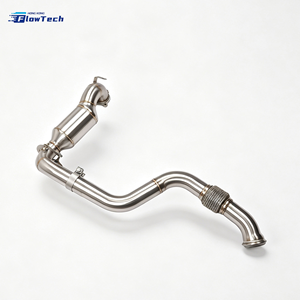 Collecteur d'échappement FlowTech T304 en acier inoxydable 200 cellules à haut débit pour Mercedes Benz C63 C63S W205 GLC63 X253 M177 4.0T V8, montage direct - Product Image 5