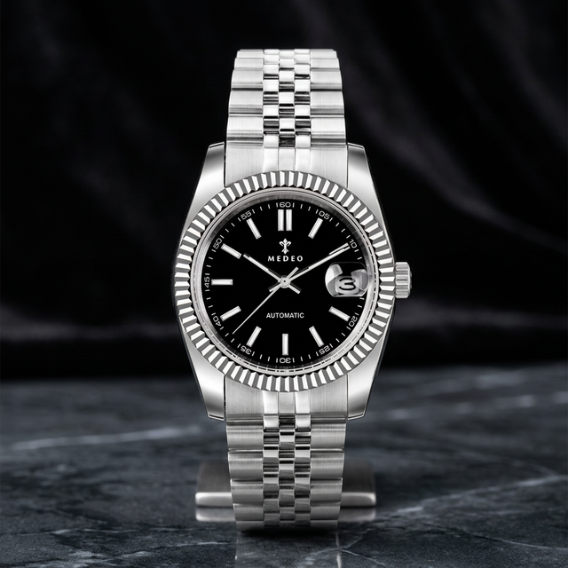 36MM GTM Automatic Watch Custom Logo Powered Japan Miyota 8215 Movement Unisex GMT Water Resistant Stainless Steel Sapphire