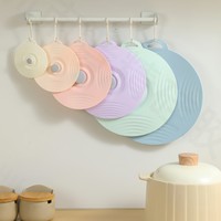 Couvercle pliable en silicone anti-débordement et anti-poussière, design bicolore pour casseroles et bols de cuisine, moderne, minimaliste, réutilisable, à ventouse