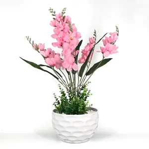 manufacture cheap plastic indoor tall self water orchid decorative plant pot