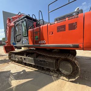 Excavatrice sur chenilles Hitachi EX400 d'occasion, 40 tonnes, moteur diesel rouge avec boîte de vitesses et PLC, équipement de construction - Product Image 1