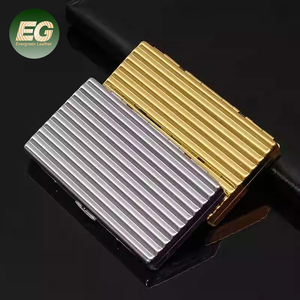 Ea547 Giữ 20Pcs Đồng Mạ Knurling Quá Trình Mỏng Mỏng Nhẹ Hơn Da Hộp Trường Hợp Với Pouch Kim Loại Không Thấm Nước Thuốc Lá Trường Hợp - Product Image 1