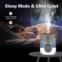 Humidificateur d'air ultrasonique 5L, humidificateur à brume à 3 vitesses, minuterie 2/4/8H, humidificateur à faible bruit avec huiles essentielles et aromathérapie