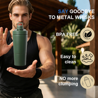 Bouteille shaker à protéines en acier inoxydable sans BPA de 750 ml, bouteille d'eau sport isolée sous vide avec boule mélangeuse, vente en gros