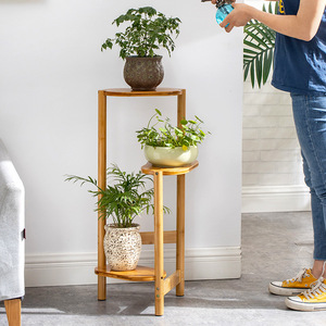 Bamboo Multi Tier Plant Stand Solid Wood Indoor Outdoor Flower <b>Pot</b> Rack Minimalist Design Living Room Balcony Use - Product Image 1