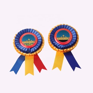 Custom Award Stain Ribbon <strong>Rosette</strong> Badge 100% Polyester Colorful <strong>Horse</strong> Show or Wedding Ribbon <strong>Rosette</strong> with Button Badge - Product Image 3