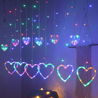 Guirlande de rideaux lumineux à LED en forme de cœur pour l'extérieur, bon marché, guirlande décorative d'amour pour mariage, noël, éclairage mural de vacances