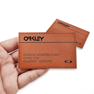 Manufacturer Hot Sale Debossed Leather Logo Name <strong>Label</strong> Iron on Sew on Custom Leather Patch for Caps Hats <strong>Jeans</strong> - Product Image 5