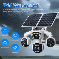 Cámara de Seguridad Solar 4G de Última Generación 2026, 20MP, 5 Lentes, 4 Pantallas, 6 Motores, 3 PTZ, Cámara Exterior AOV con Visión Nocturna a Todo Color