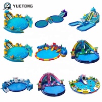 Parc aquatique gonflable commercial pour carnaval, piscine circulaire, toboggan Snowcap, structure gonflable pour enfants et adultes, location pour foire estivale, vente en gros