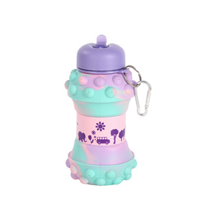 <span class=keywords><strong>Gourde</strong></span> pliable de 550ml pour enfants, <span class=keywords><strong>gourde</strong></span> en silicone pour enfants, logo personnalisé, bouteille d'eau pour enfants - Product Image 3