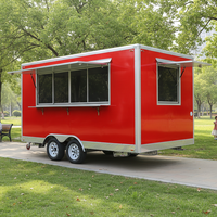 Nouvelles fonctionnalités, food truck compact carré entièrement équipé, food truck léger, remorque alimentaire mobile pour café, en-cas, pizza