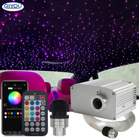 Kit de plafonnier étoilé QIYOU Twinkle pour voiture, éclairage LED à fibres optiques avec boîtier argenté, télécommande/application, OEM ODM