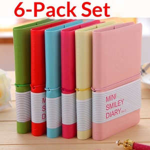 Carnet de notes portable <span class=keywords><strong>en</strong></span> PU avec sangle, 100 pages vierges colorées pour le <span class=keywords><strong>dessin</strong></span>, format de poche, motif visage - Product Image 2