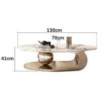 Table basse ovale de style minimaliste italien, peinture laquée de luxe, pour salon d'appartement