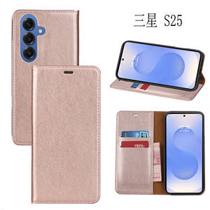 جراب فاخر بالجملة بتصميم محفظة قلابة مع حامل بطاقات من الجلد الصناعي والجلد الطبيعي لهواتف سلسلة <span class=keywords><strong>Samsung</strong></span> S25 - Product Image 5