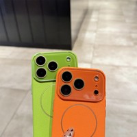 Étui de téléphone magnétique en cuir à motif pour iPhone 17 Air 16 15 14 12 13 Pro Max, coque de protection couleur unie