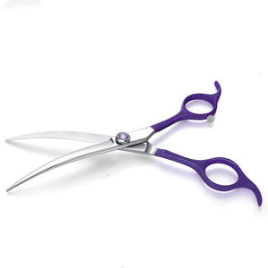 Tijeras para peluquería de mascotas, hoja curva de 6,5 pulgadas para cortar el pelo de perros, mango simétrico de acero inoxidable, herramienta de belleza profesional - Product Image 4