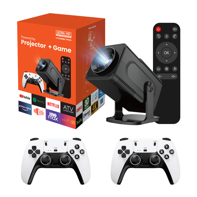 Hot Sale HCS350 Pro LED Projector Automatic Keystone Gamepad 2000 Games Allwinner H713 Smart Projector for Home Theater