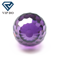 Perles rondes à facettes de 3mm-12mm, améthyste/d-améthyste, zircone cubique, boule à facettes synthétiques, perles en pierre CZ avec trou de perçage