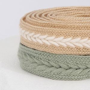 Wholesale China 1.5cm Wheat Spike <b>Braided</b> Cotton Edge Two-tone Flat Casual Sports Shoelaces - Product Image 3