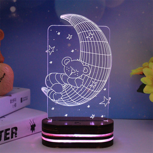 3D Children's Lamp Night Light Bedroom Durable Elk Pattern Christmas Beautiful Decoration Light - Product Image 6