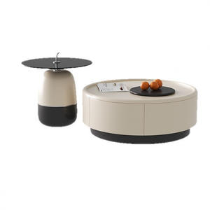 Mesa de Centro Moderna Minimalista con Tapa de Madera Maciza Estilo Crema para Sala de Estar, Hogar, Apartamento Pequeño, Muebles de Diseño Nuevo 2025 - Product Image 5