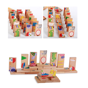 2022 Domino Houten Douane Gedrukt Domino Set 28Pcs Blokken Dier Domino Speelgoed Voor Kdis - Product Image 4