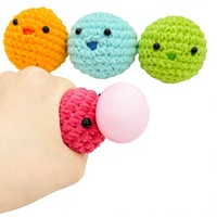 Balle anti-stress en peluche au crochet faite à la main, jouet à presser tricoté, jouet sensoriel souple pour enfants et adultes, cadeau pour soulager l'anxiété, artisanat