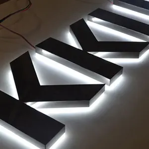 Özel LED metal kanal harfler 3d logosu arkadan aydınlatmalı mektup kullanılan açık ışıklı işaretler piyasada