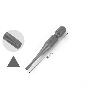 Punta de <span class=keywords><strong>Destornillador</strong></span> Triangular de Acero S2 de 50 mm, Delgada, Magnética, Resistente a Impactos, Resistente a la Corrosión, Gris Fosfato, Triangular, de Seguridad, para Bricolaje, OEM - Product Image 1