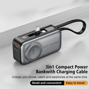 Mini Banco de Energía Magnético 3 en 1 con Soporte, Cargador Portátil de 5000 mAh, Carga Rápida de 15 W para Teléfono - Product Image 2