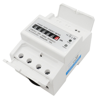 DTS024 Meter kWh Listrik Satu Fasa Din Rail 230V 100A Dua Kabel AC Penghitung Energi Kelas Akurasi 1.0 Tampilan Digital