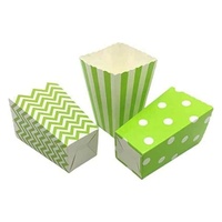 Gobelets à pop-corn jetables en papier imprimé de logo d'emballage alimentaire écologique à rayures vertes recyclables nouveau design