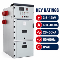 Appareillage de commutation moyenne tension à boîtier métallique extractible KYN28A-12 12kV 630A-4000A IP4X pour la distribution d'énergie en poste de transformation