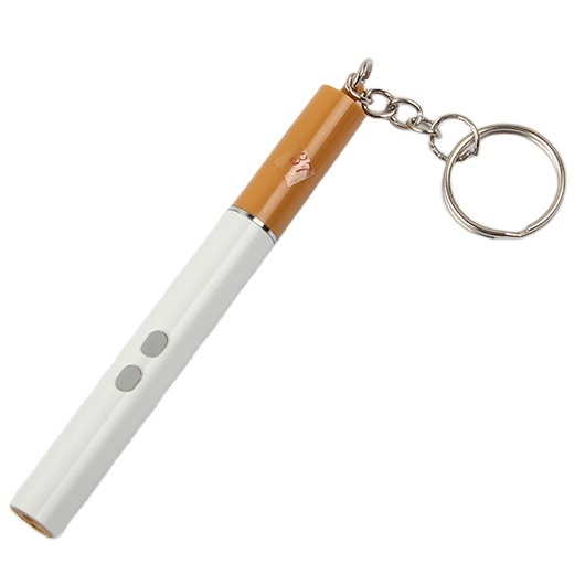 Simulation Cigarette Manufacturers Wholesale Key Accessories Pendant Creative LED Laser Mini Flashlight Key Chain