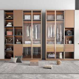 ตู้เหล็กตู้เสื้อผ้าโลหะสำหรับใช้ในบ้านประตูห้องนอนกลางแจ้งดีไซน์เรียบง่าย - Product Image 1