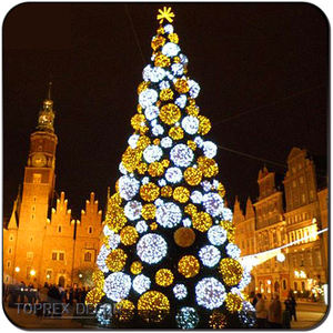 Tùy Chỉnh Lớn 6M 15M 8M Khổng Lồ LED Bóng Cây Giáng Sinh Đứng PVC Kim Loại Nhân Tạo Đồ Trang Trí Cho Trung Tâm Mua Sắm Trang Trí - Product Image 6