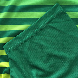 Men's Short Sleeve Polo Shirt Polyester Quick Dry Sport Wear Daily Use Green Striped Design - Product Image 1