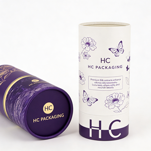 Emballage de luxe personnalisé en tube de papier pour cosmétiques et soins de la peau, boîte ronde en carton avec dorure à chaud, fabrication sur mesure - Product Image 2