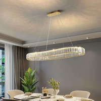 Lámparas de Cristal Modernas BGST para Sala de Estar, Lámpara de Techo LED para Comedor, Lámpara Colgante de Anillo para Dormitorio y Vestíbulo