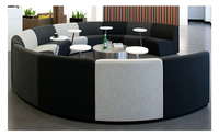 Canapé demi-cercle en forme de U de Style coréen, canapé modulaire avec bureau, salon, noir