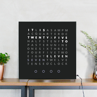 Horloge murale géante à affichage de texte, échantillon gratuit, design unique, horloge numérique à LED, affichage du temps en allemand et en anglais