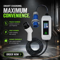 Chargeur portable Z7C 11KW 22KW Type 2 AC400V EU pour usage domestique avec écran LCD, modèle de fabrication directe d'usine, stations de recharge portables
