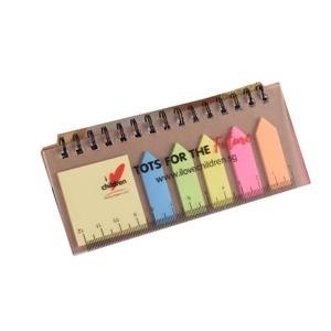Fournitures scolaires et de bureau Marqueurs de pages au néon Onglets d'index Mémos Bloc-notes Notes autocollantes Signet étanche avec règle de 12cm - Product Image 1
