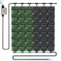 Ensemble de pots en plastique modernes de 12 pièces, système hydroponique d'arrosage automatique pour murs de jardin verticaux pour fleurs et jardinières