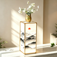 Support de table décoratif de style chinois traditionnel pour boîte à lumière de peinture à l'encre, idéal pour pot de fleurs ou vase