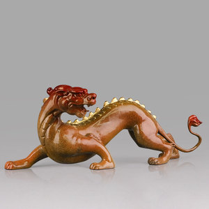Adorno de latón Pixiu de cobre y oro, bestia auspiciosa, decoración Feng Shui para sala de estar, mesa de oficina, regalo - Product Image 1
