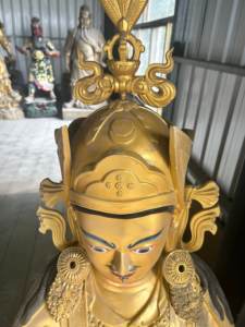 Large - Scale and Vivid Copper - Carved <strong>Statue</strong> of Guru Padmasambhava in Tibetan Buddhism for Worship - Product Image 4