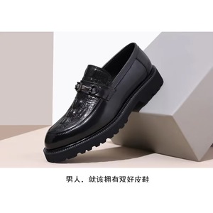 Chaussures pour homme en cuir véritable de luxe, grandes tailles, style affaires et décontracté, motif alligator, mocassins classiques - Product Image 5